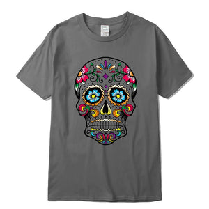 Men's high quality T-shirt new design street style loose cool skull printed men T shirt casual short sleeve o-neck loose cotton