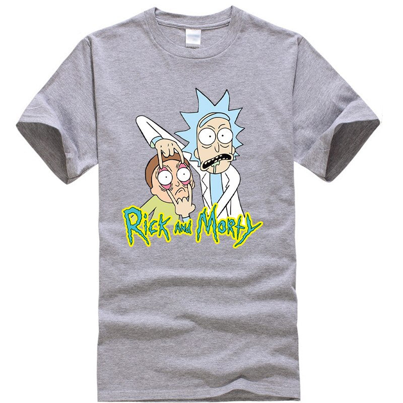 Men's high quality T-shirt 100%  cotton crewneck loose rick and morty printed men Tshirt casual knitted mens t-shirt tops