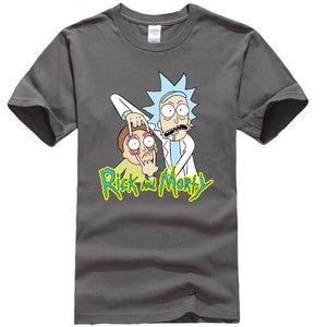 Men's high quality T-shirt 100%  cotton crewneck loose rick and morty printed men Tshirt casual knitted mens t-shirt tops