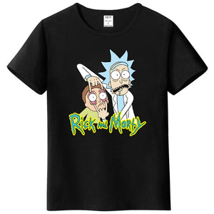 Men's high quality T-shirt 100%  cotton crewneck loose rick and morty printed men Tshirt casual knitted mens t-shirt tops