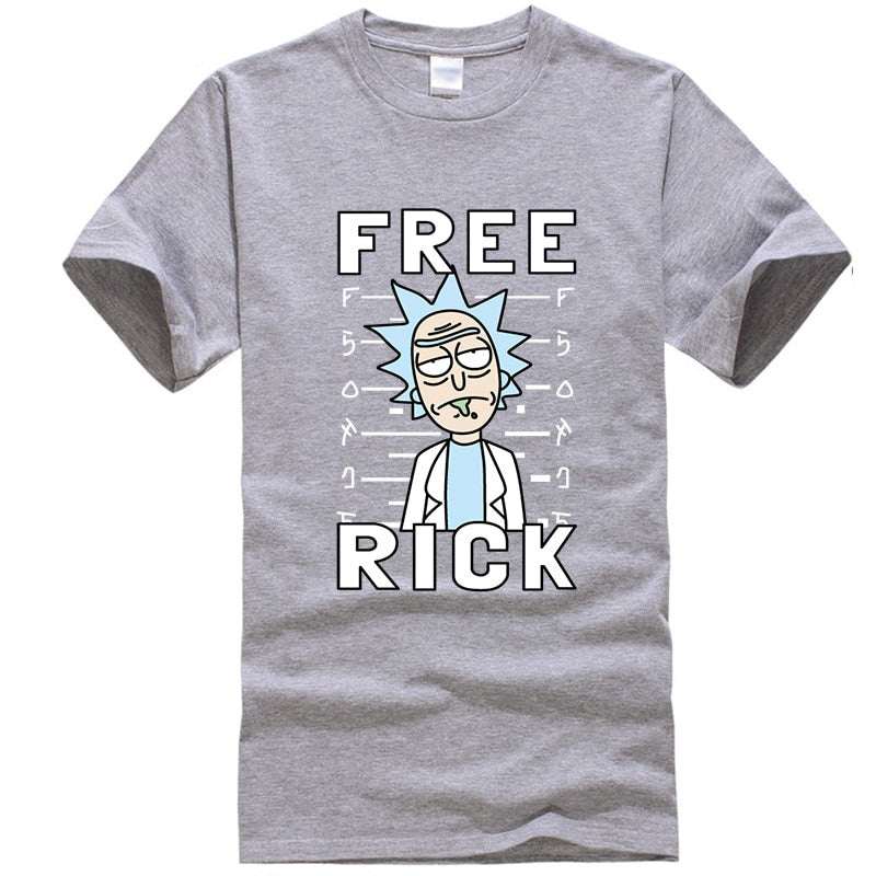 Men's high quality T-shirt short sleeve cotton crewneck loose rick and morty printed men Tshirt casual knitted mens t-shirt tops