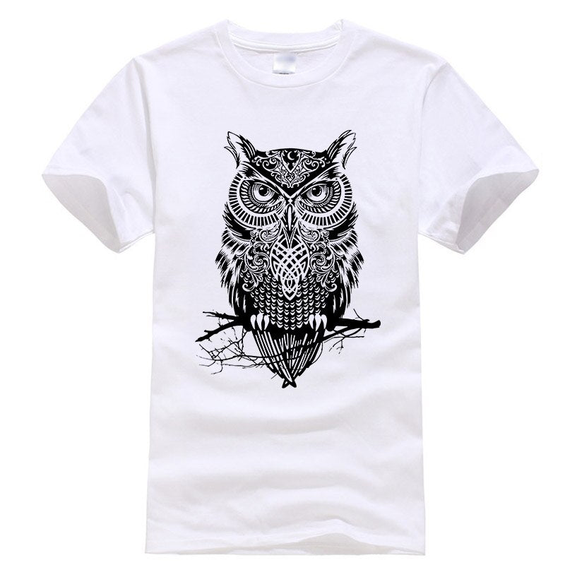 Men's tshirt new fashion summer short sleeve top quality cotton casual short sleeve  o-neck loose OWL printed men T shirt