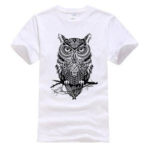 Men's tshirt new fashion summer short sleeve top quality cotton casual short sleeve  o-neck loose OWL printed men T shirt