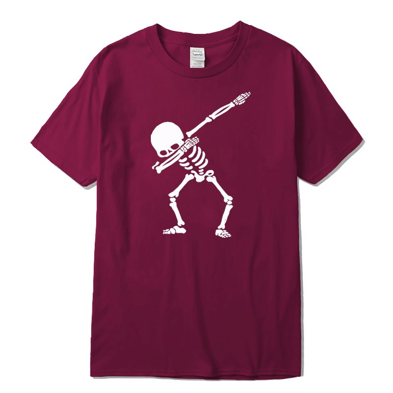 100% cotton High quality for men short sleeve dabbing print skull men T shirt casual o-neck summer mens tee shirts o-neck tshirt