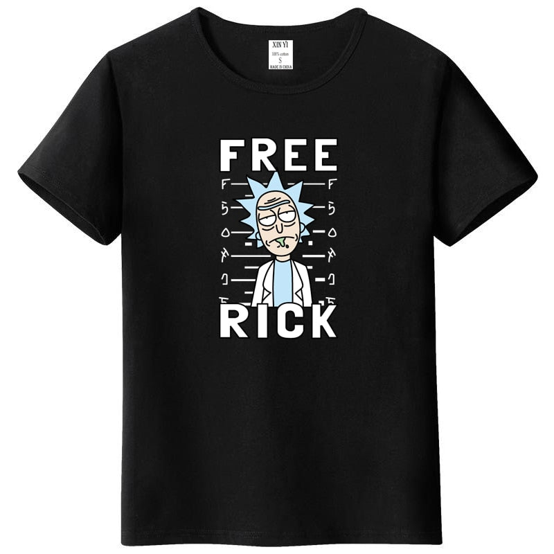 Men's high quality T-shirt short sleeve cotton crewneck loose rick and morty printed men Tshirt casual knitted mens t-shirt tops