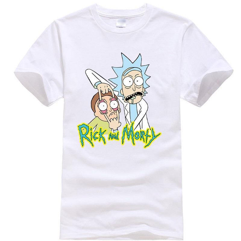 Men's high quality T-shirt 100%  cotton crewneck loose rick and morty printed men Tshirt casual knitted mens t-shirt tops