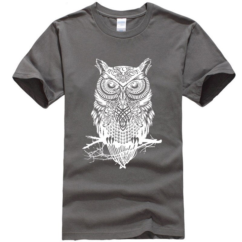 Men's tshirt new fashion summer short sleeve top quality cotton casual short sleeve  o-neck loose OWL printed men T shirt