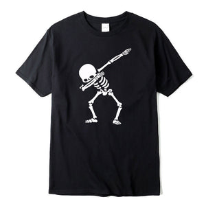 100% cotton High quality for men short sleeve dabbing print skull men T shirt casual o-neck summer mens tee shirts o-neck tshirt