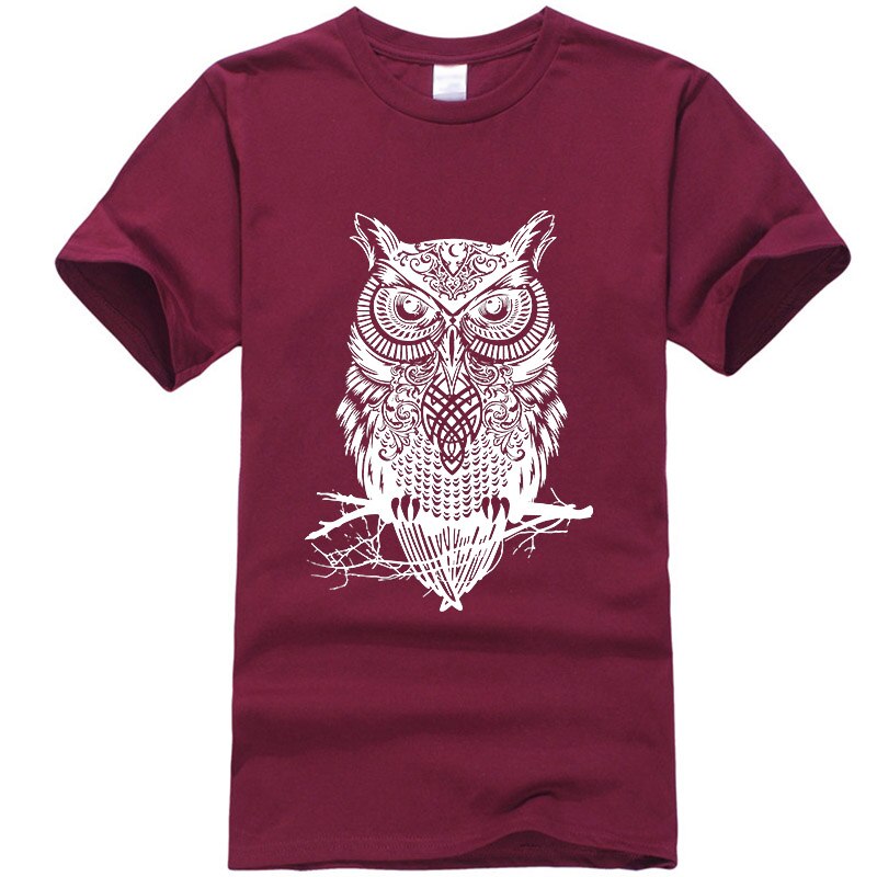 Men's tshirt new fashion summer short sleeve top quality cotton casual short sleeve  o-neck loose OWL printed men T shirt