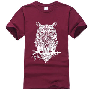 Men's tshirt new fashion summer short sleeve top quality cotton casual short sleeve  o-neck loose OWL printed men T shirt