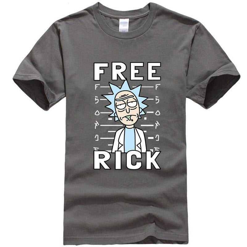 Men's high quality T-shirt short sleeve cotton crewneck loose rick and morty printed men Tshirt casual knitted mens t-shirt tops