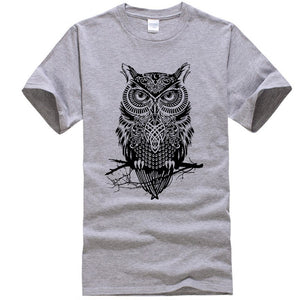 Men's tshirt new fashion summer short sleeve top quality cotton casual short sleeve  o-neck loose OWL printed men T shirt