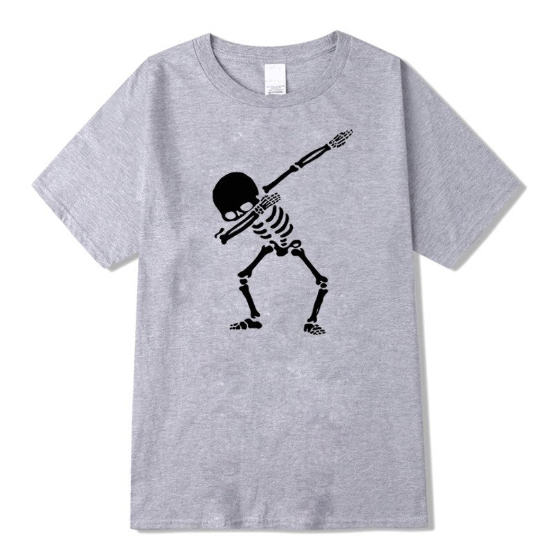 100% cotton High quality for men short sleeve dabbing print skull men T shirt casual o-neck summer mens tee shirts o-neck tshirt